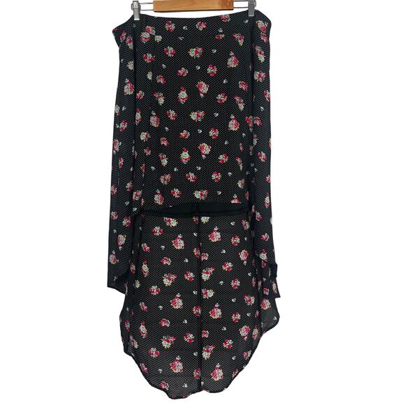 Torrid Womens 2X Feminine Romantic Boho Whimsigoth Floral Polka Dot Hi-Lo Skirt - Picture 3 of 11